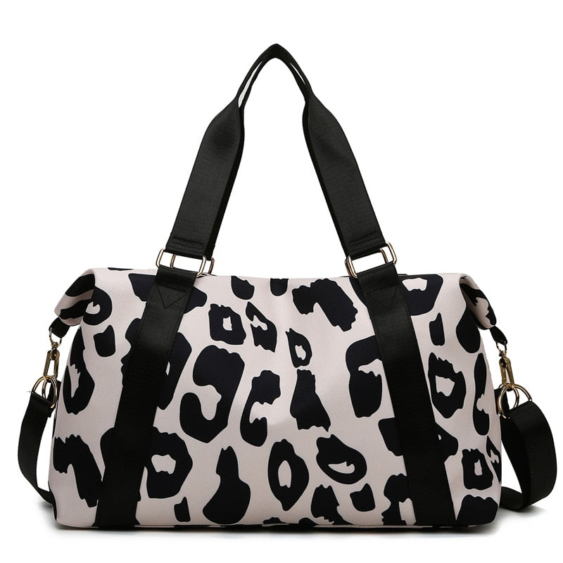 Preppy Aesthetic Leopard Print Duffle Bag
