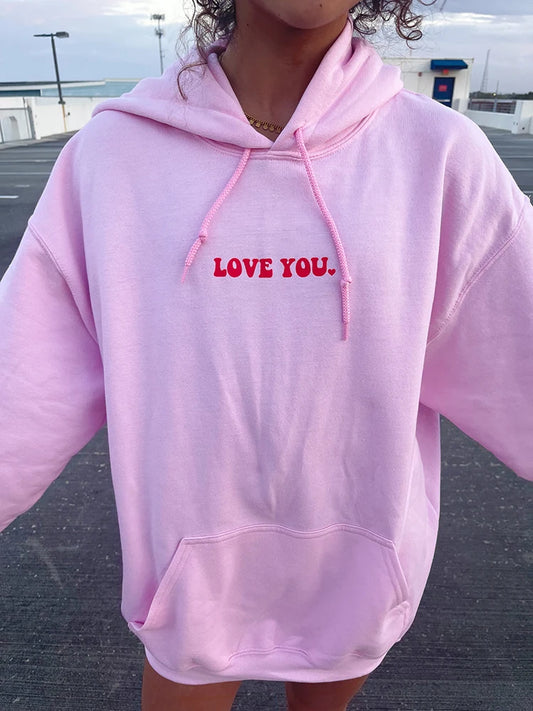 I Love You More Preppy Aesthetic Valentine's Day Hoodie
