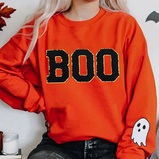 Preppy Aesthetic Halloween Boo Ghost Crewneck Sweatshirt