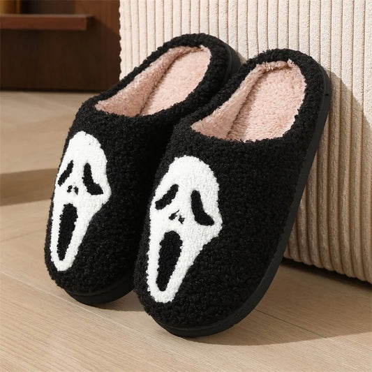 Halloween Scream Face Spooky Cozy Slippers