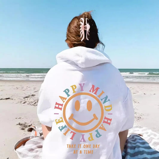 Happy Mind Happy Life Preppy Aesthetic Hoodie