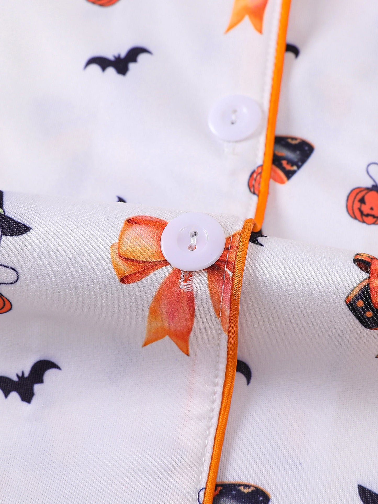 Preppy Aesthetic Halloween Ghost Bow Pajama Set