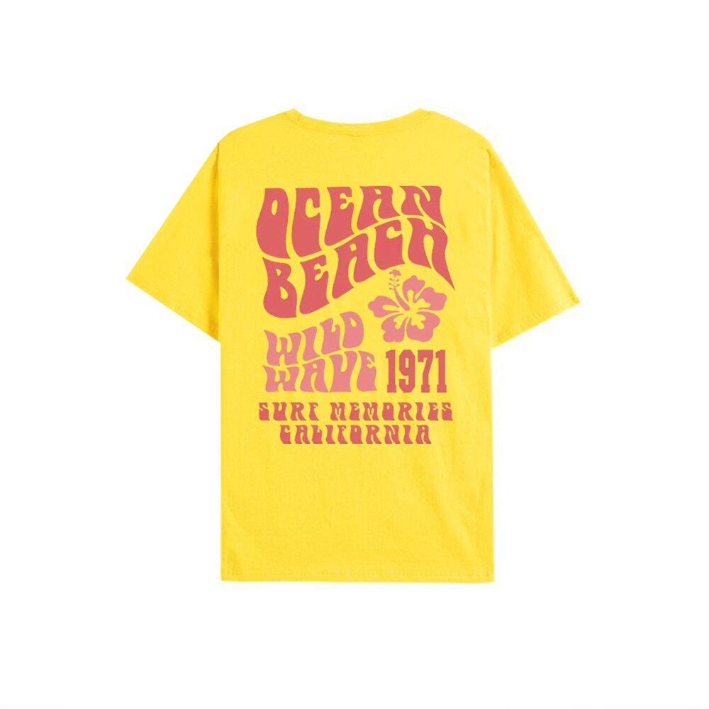 Ocean Beach Preppy Coconut Girl Aesthetic Hibiscus Graphic Tee