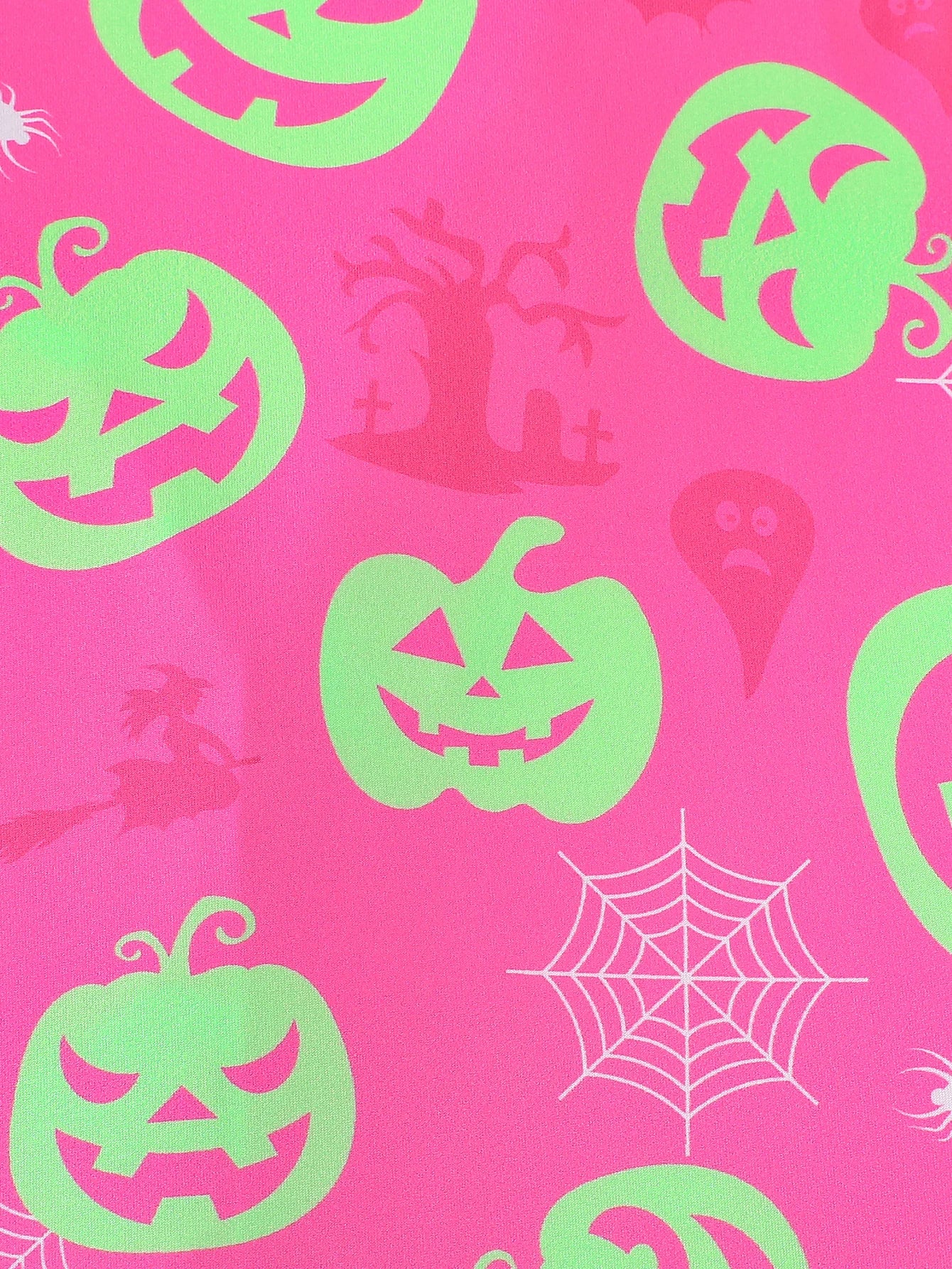 Preppy Aesthetic Halloween Pink Pumpkin Pajama Set