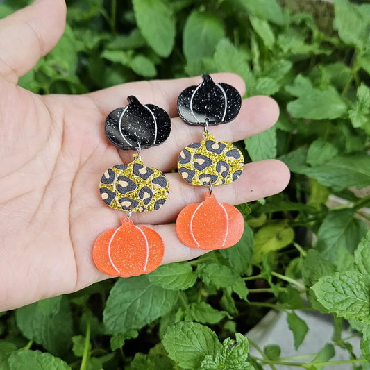 Preppy Aesthetic Halloween Pumpkin Autumn Earrings
