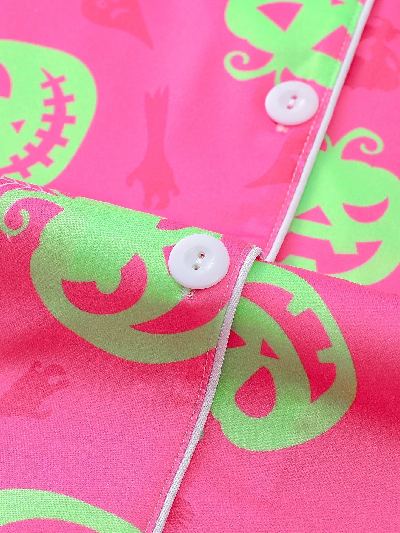 Preppy Aesthetic Halloween Pink Pumpkin Pajama Set