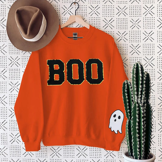 Preppy Aesthetic Halloween Boo Ghost Crewneck Sweatshirt