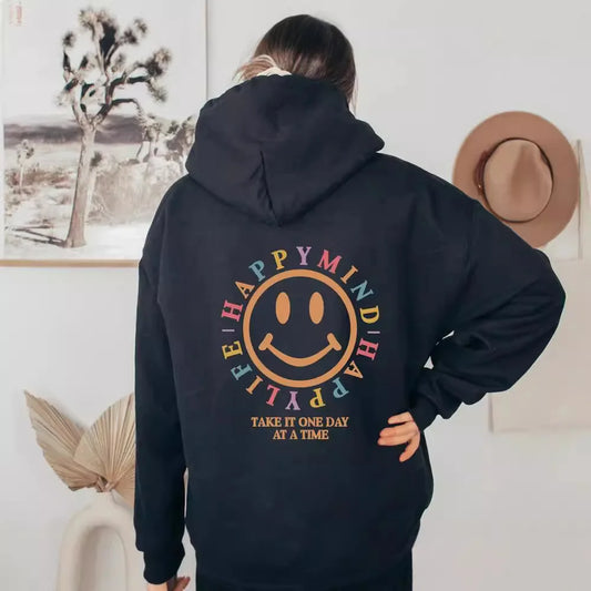 Happy Mind Happy Life Preppy Aesthetic Hoodie