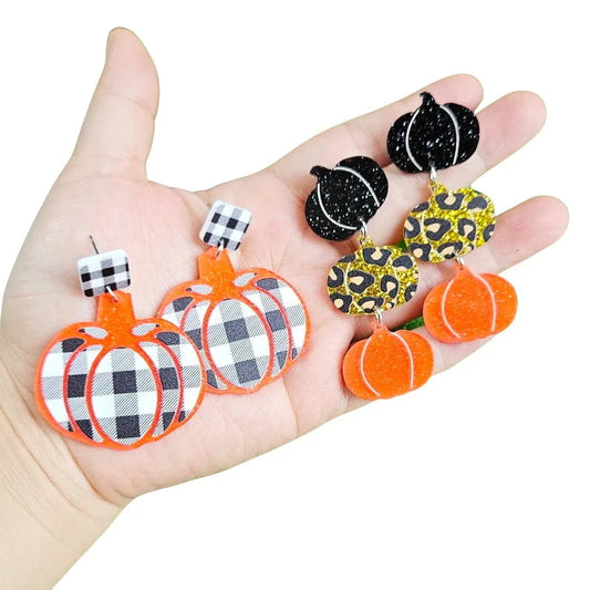 Preppy Aesthetic Halloween Pumpkin Autumn Earrings