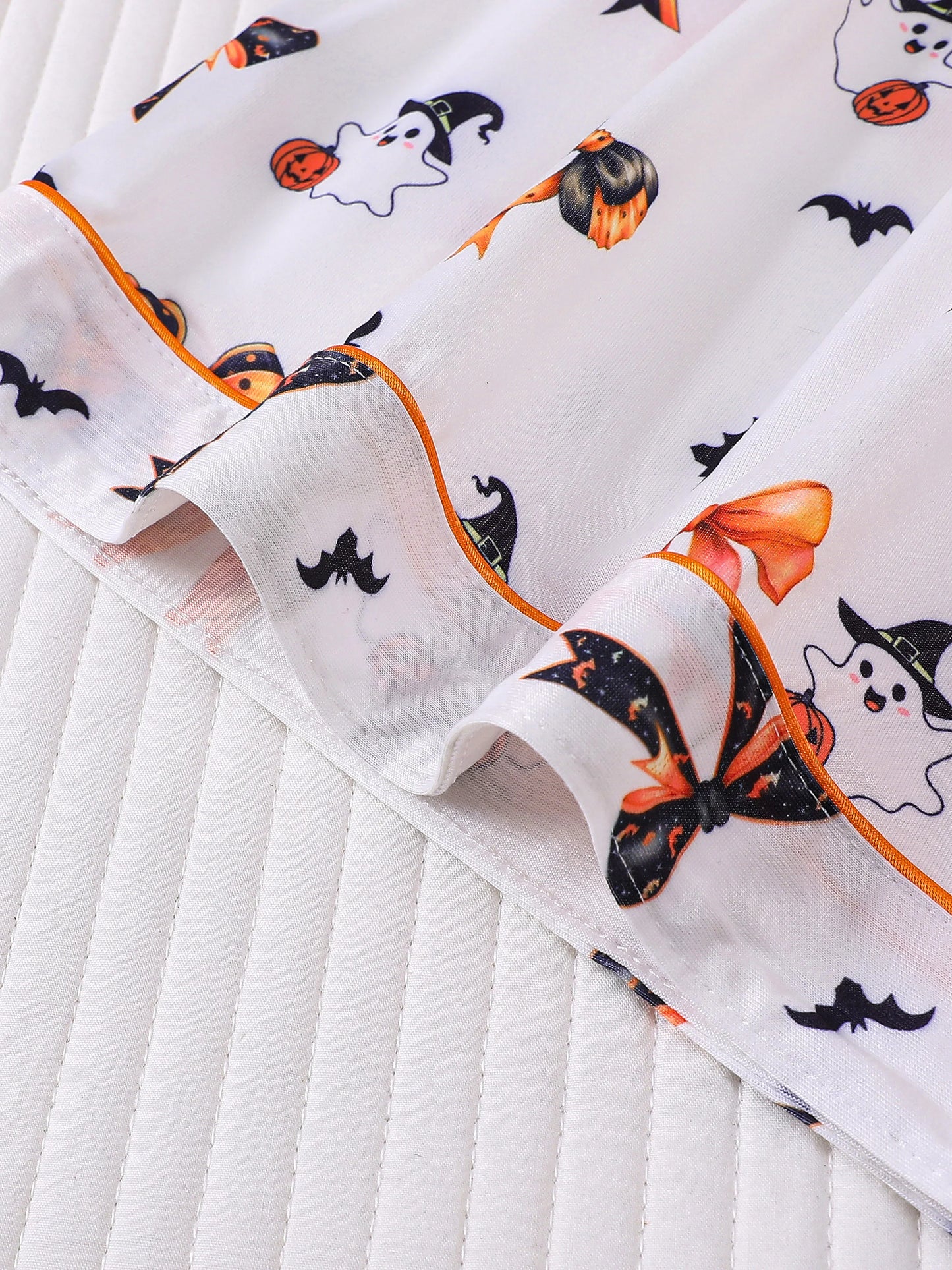 Preppy Aesthetic Halloween Ghost Bow Pajama Set