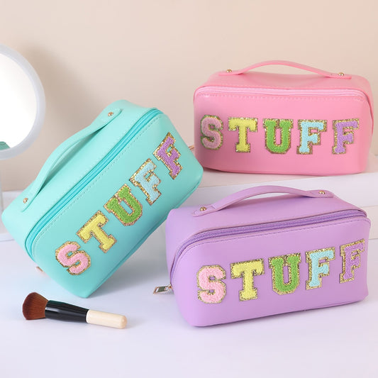 Preppy Aesthetic Folding Makeup Letter Patch Bags