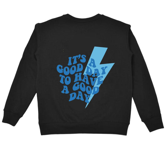 It's A Good Day To Have A Good Day Preppy Aesthetic Lightning Bolt Crewneck Sweatshirt