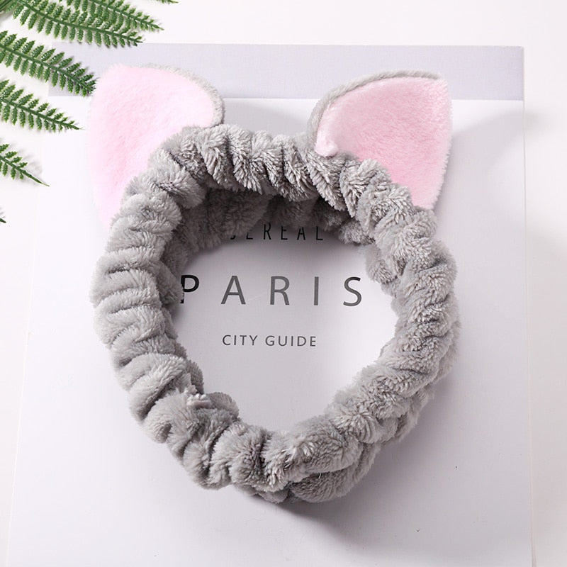 Cat Ears Elastic Selfcare Skincare Face Wash Headbands
