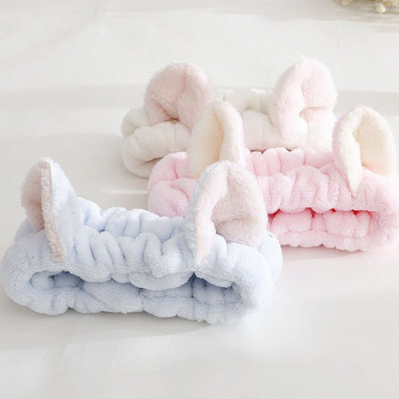 Cat Ears Elastic Selfcare Skincare Face Wash Headbands