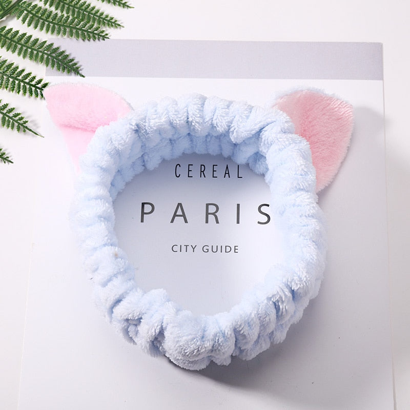 Cat Ears Elastic Selfcare Skincare Face Wash Headbands