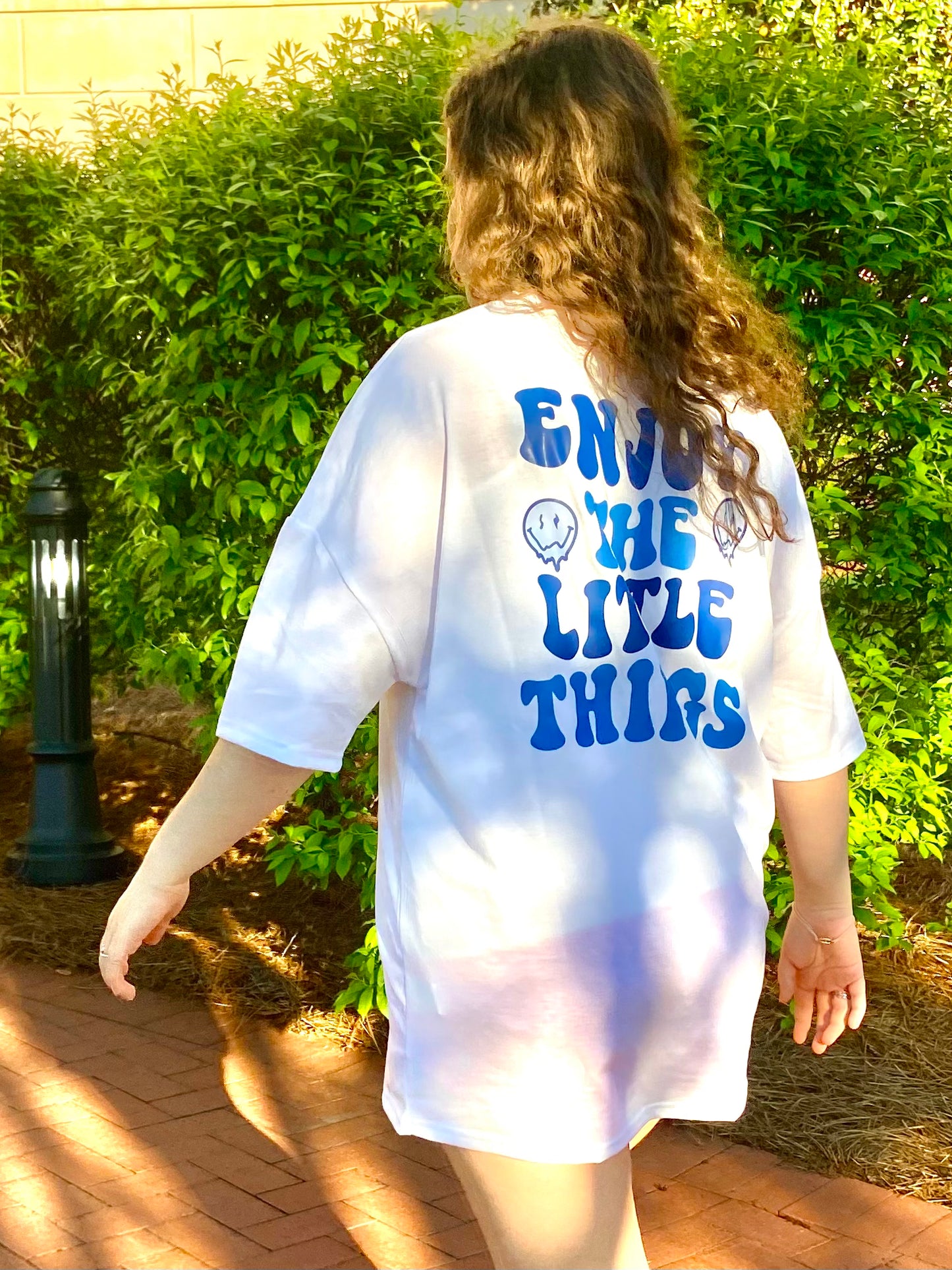 Enjoy The Little Things Preppy Aesthetic Smiley Face Graphic Tee
