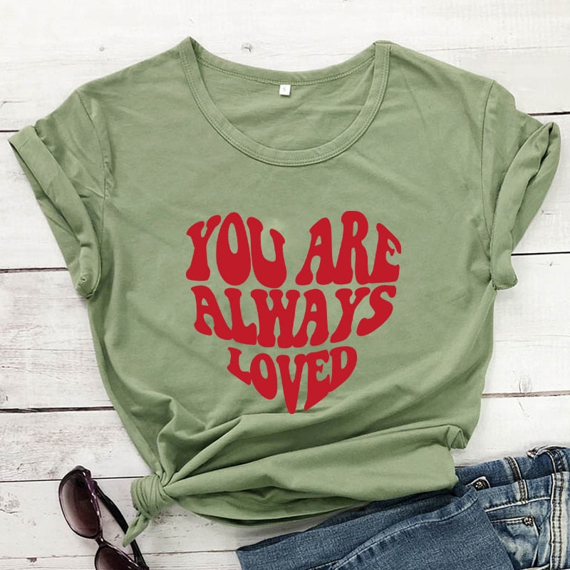 You Are Always Loved Preppy Aesthetic Heart T-shirt