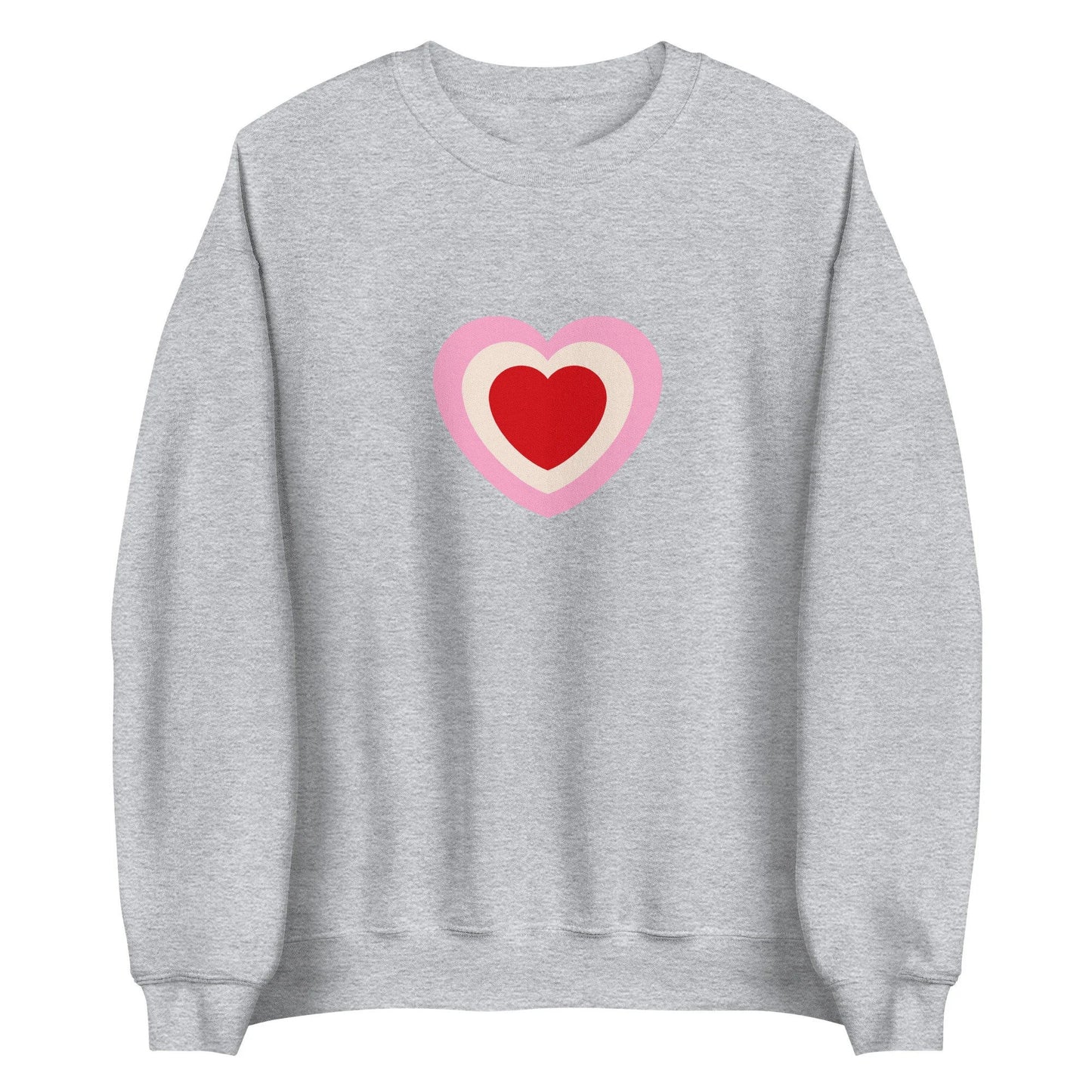 Heart Print Crewneck Sweatshirt