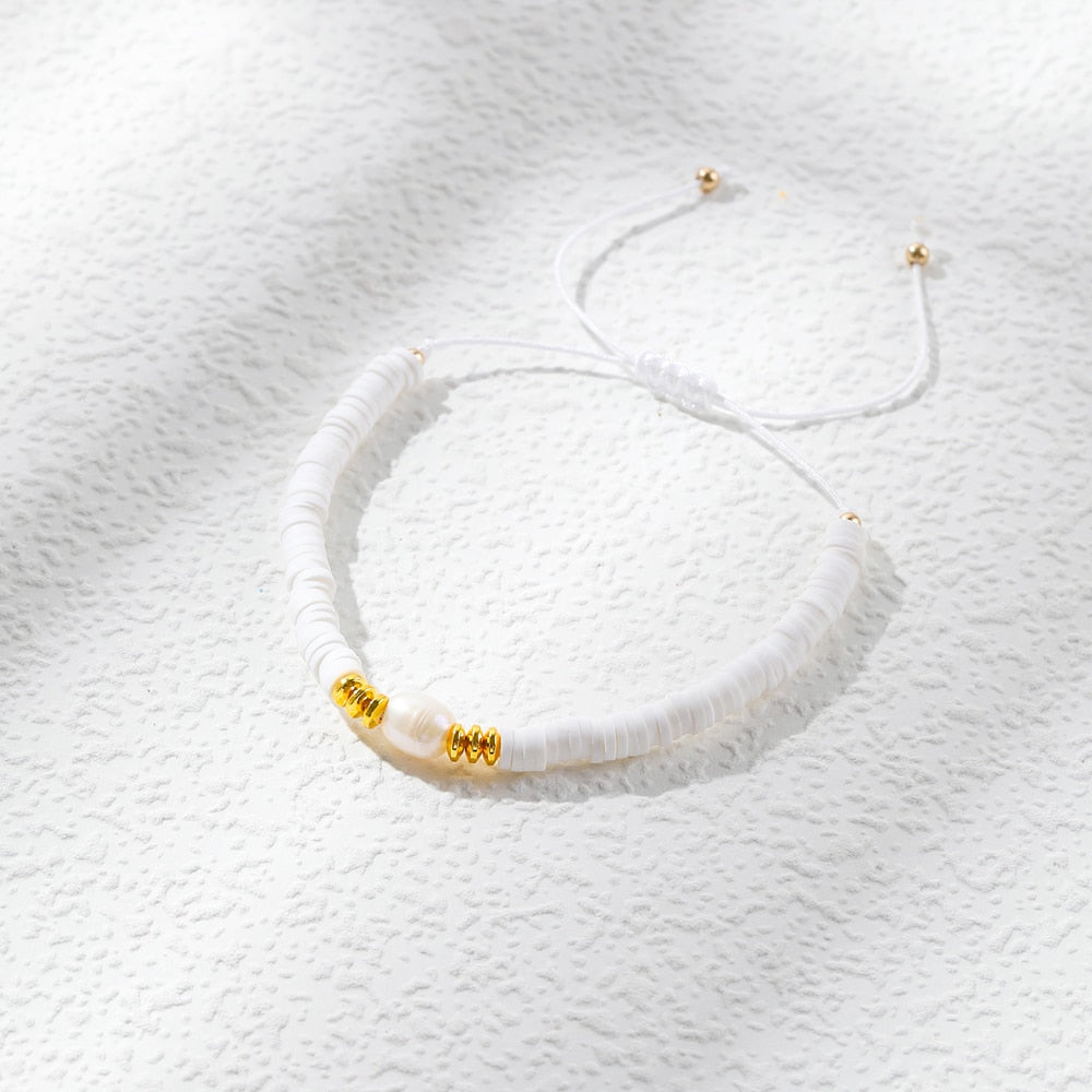 Preppy Aesthetic Colorful Beaded Pearl Bracelets