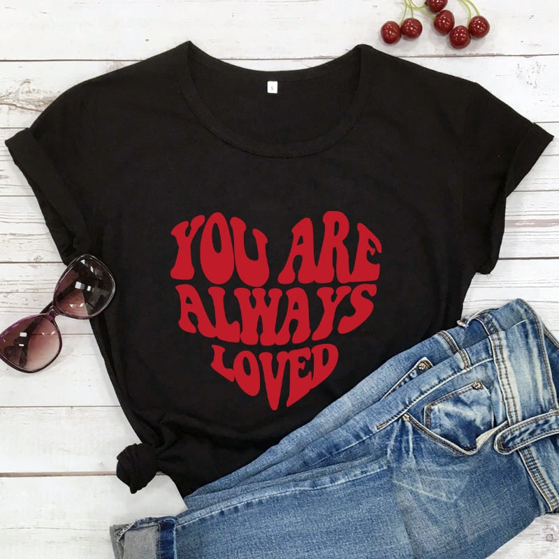 You Are Always Loved Preppy Aesthetic Heart T-shirt