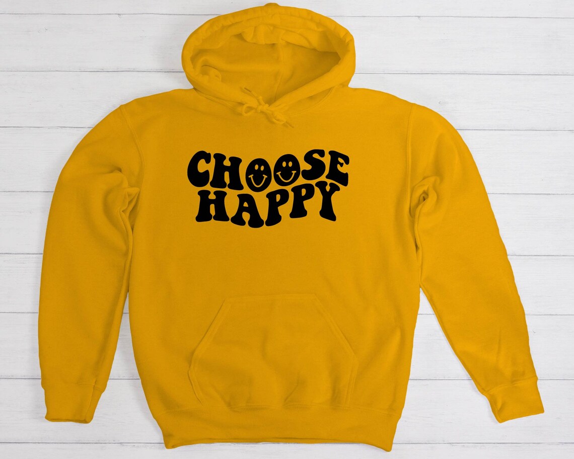 Choose Happy Preppy Aesthetic Graphic Hoodie