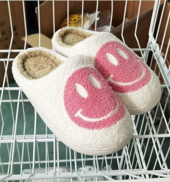 Preppy Smiley Face Cozy Slippers