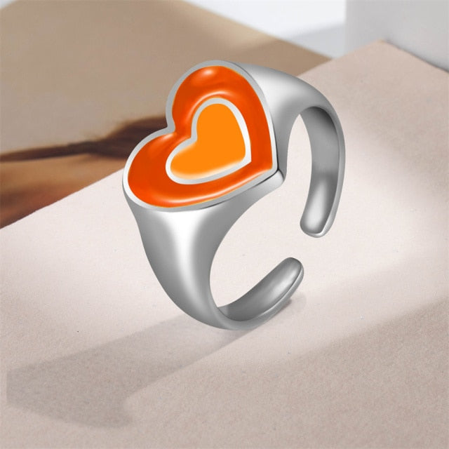 Aesthetic Two Tone Heart Rings