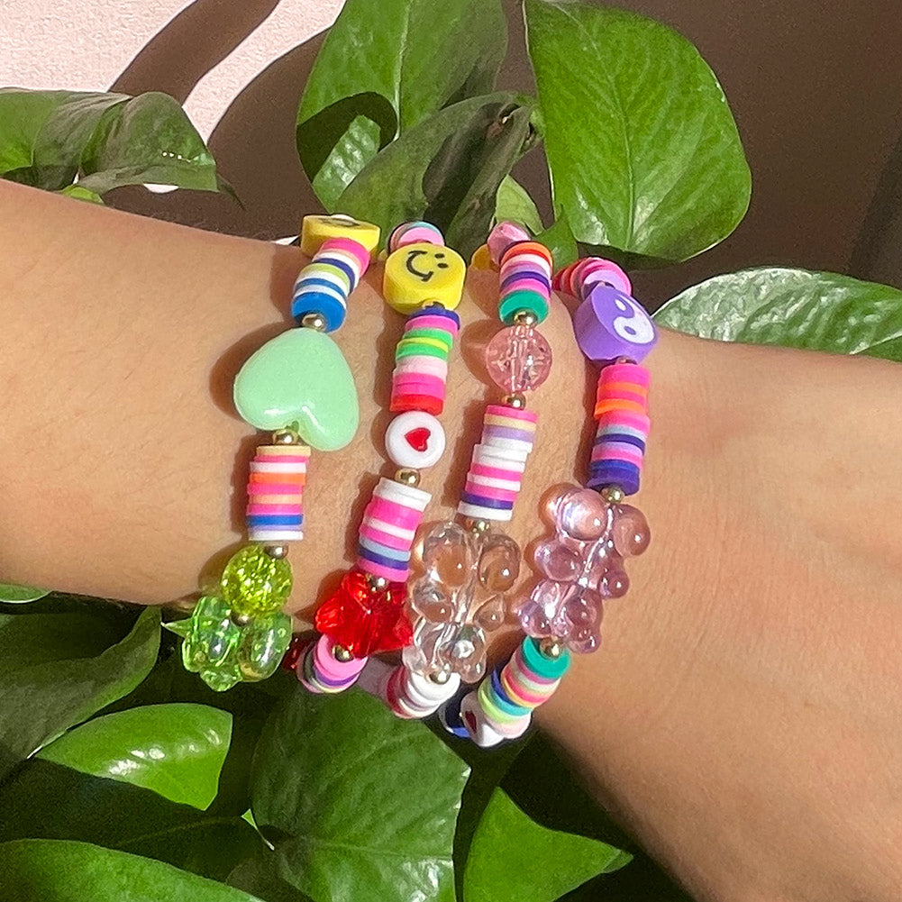 Preppy Aesthetic Beaded Charm Bracelets