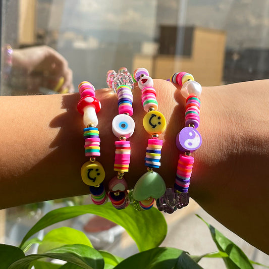 Preppy Aesthetic Beaded Charm Bracelets
