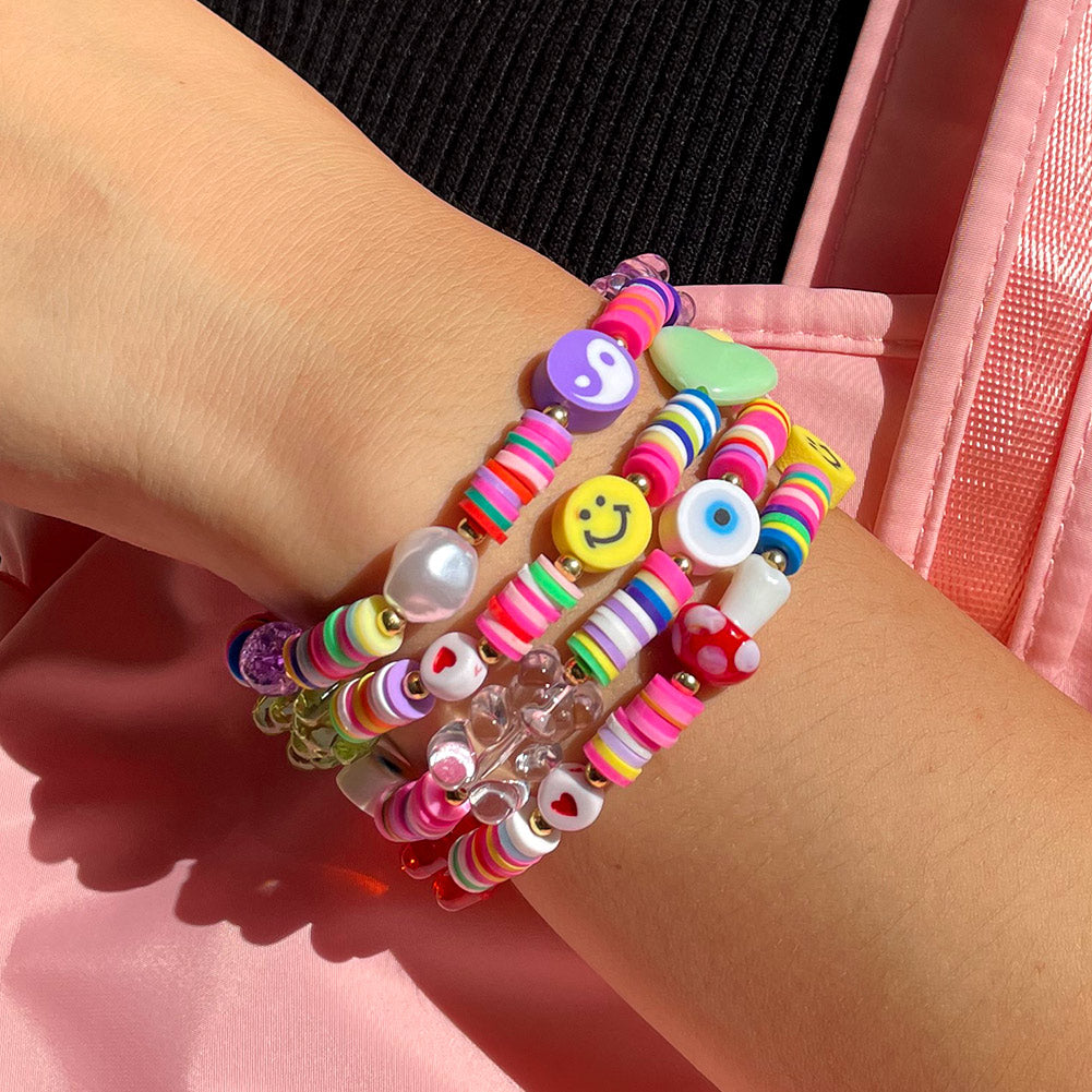 Preppy Aesthetic Beaded Charm Bracelets