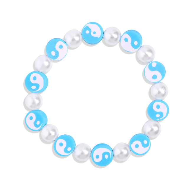 Yin Yang Preppy Aesthetic Beaded Pearl Charm Bracelets
