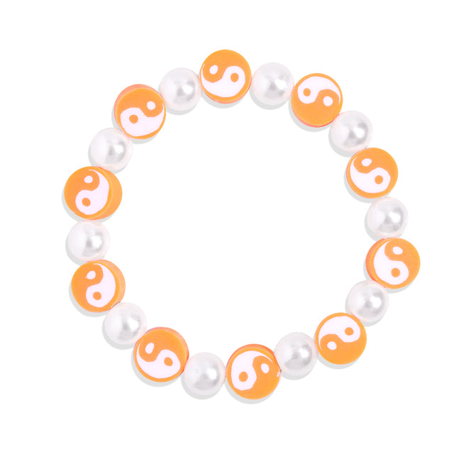 Yin Yang Preppy Aesthetic Beaded Pearl Charm Bracelets
