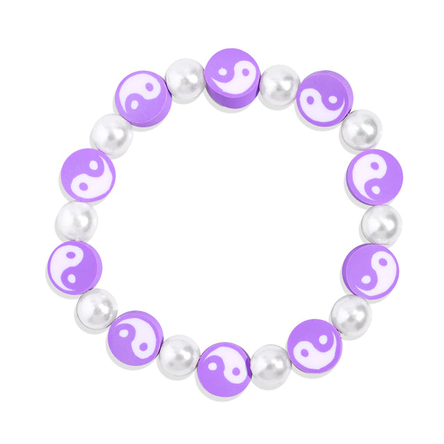 Yin Yang Preppy Aesthetic Beaded Pearl Charm Bracelets