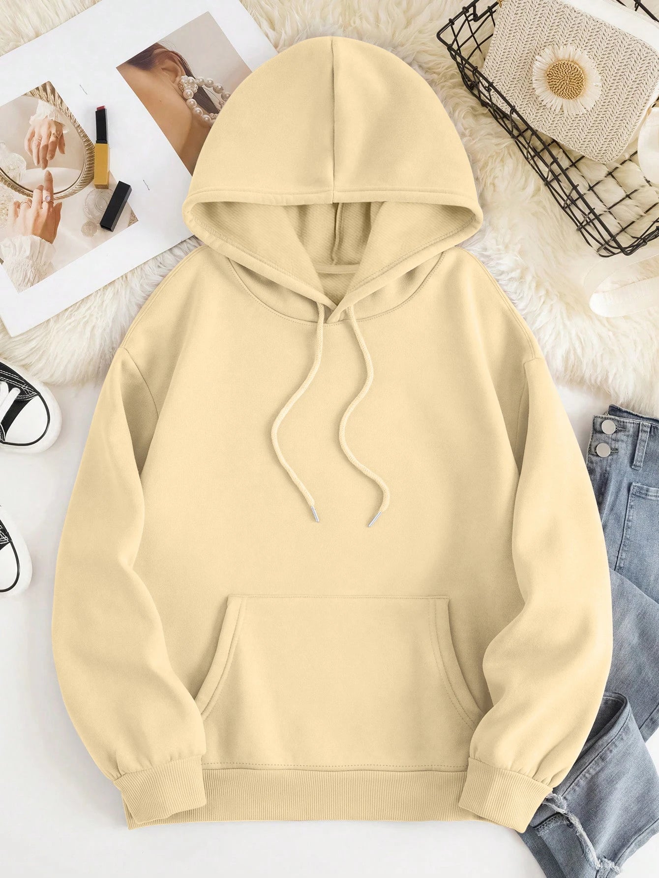 Cream yellow hoodie best sale