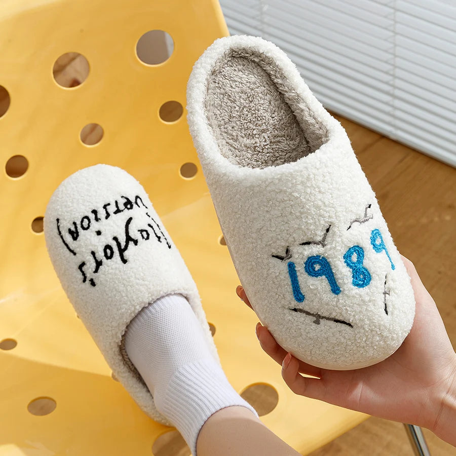 1989 Taylor's Version Preppy Aesthetic Cozy Slippers