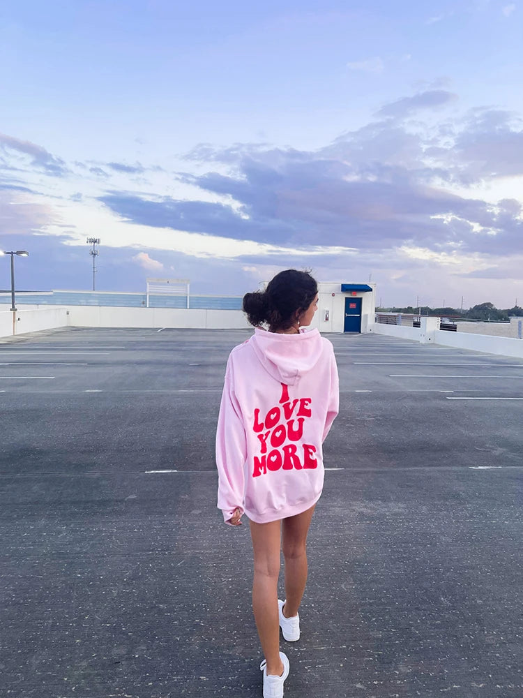 I Love You More Preppy Aesthetic Valentine's Day Hoodie