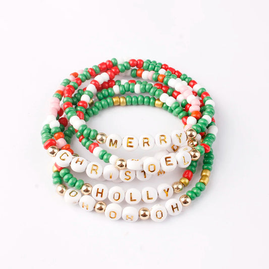 Preppy Aesthetic Beaded Christmas Holiday Friendship Bracelets