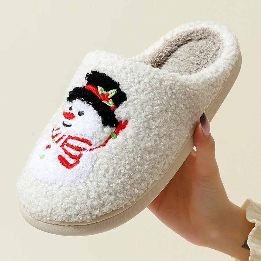 Preppy Aesthetic Cozy Snowman Winter Slippers