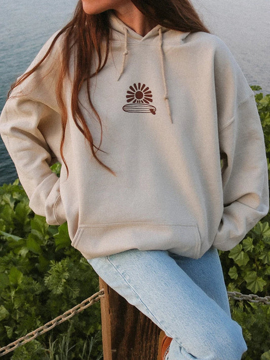 Catch Waves Chase Sunsets Preppy Aesthetic Hoodie