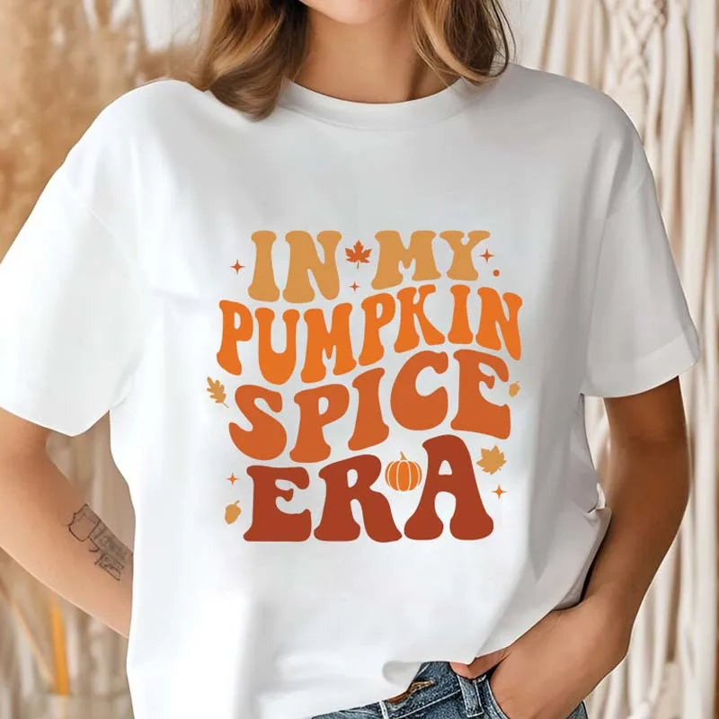 In My Pumpkin Spice Era Preppy Aesthetic Autumn Graphic T-Shirt