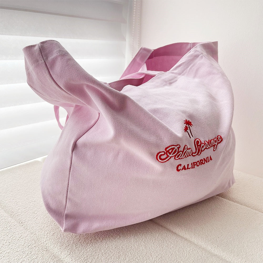 Palm Springs California Preppy Aesthetic Pink Tote Bag