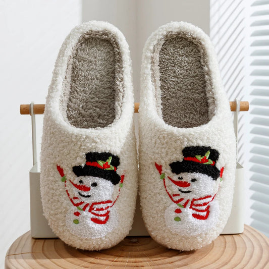 Preppy Aesthetic Cozy Snowman Winter Slippers