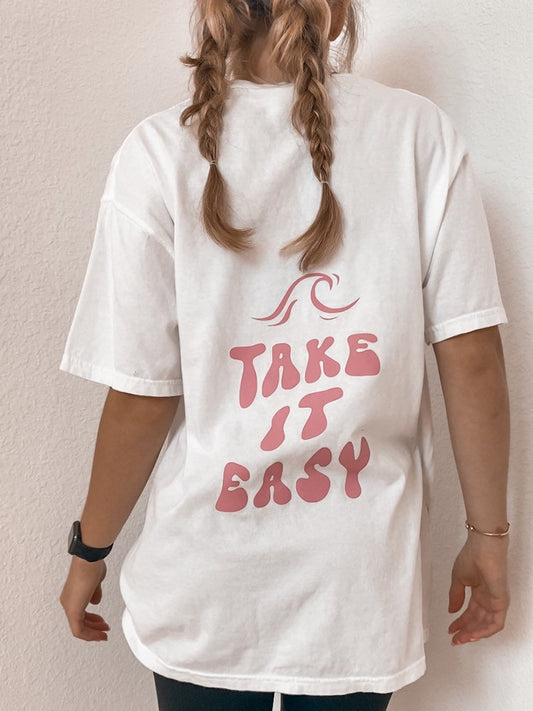 Take It Easy Preppy Aesthetic Graphic T-shirt