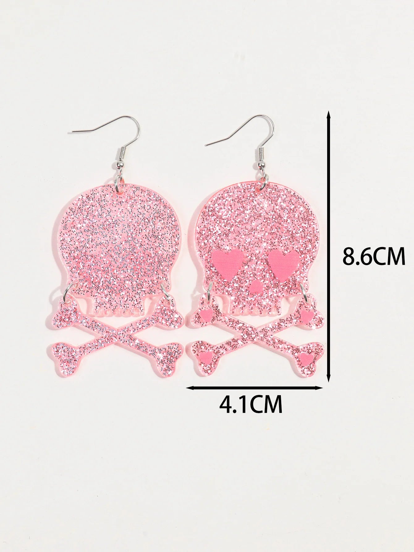 Halloween Pink Skull Heart Preppy Aesthetic Jewelry Earrings