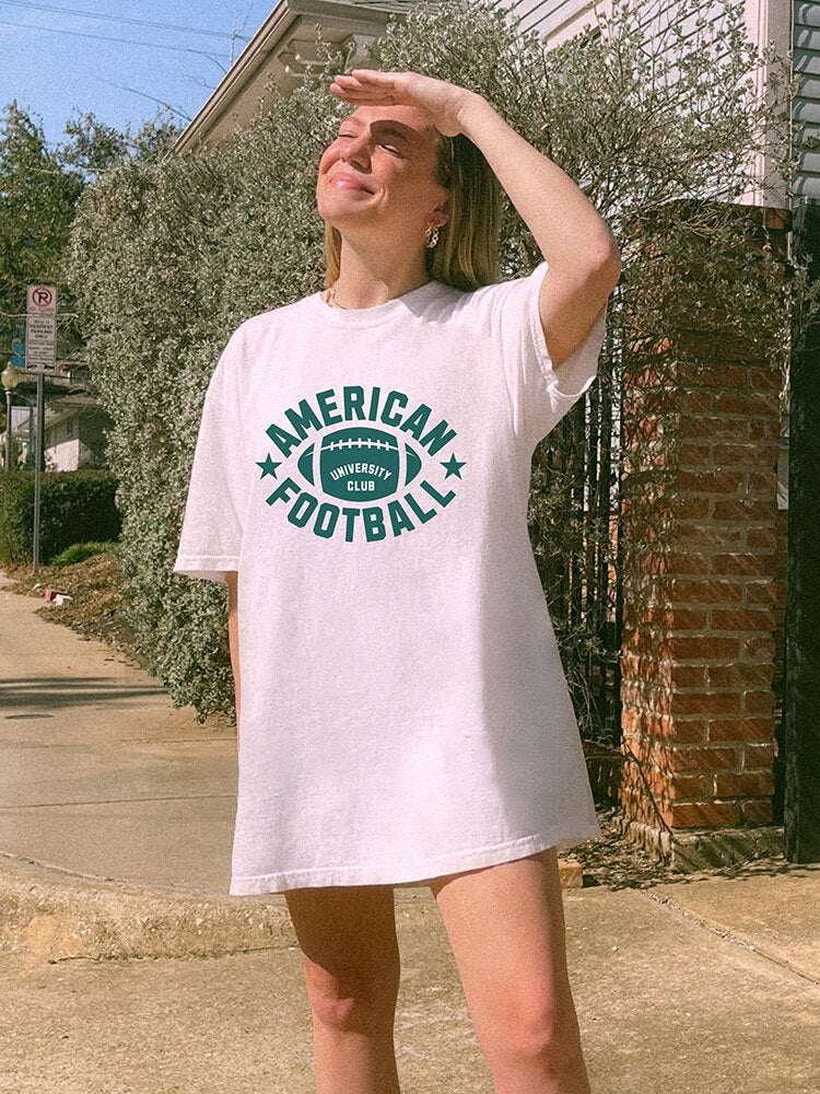 American Football Preppy Aesthetic Graphic T-shirt
