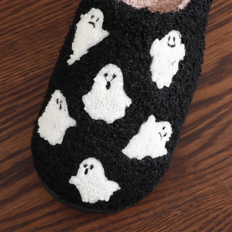 Halloween Ghost Preppy Aesthetic Cozy Slippers