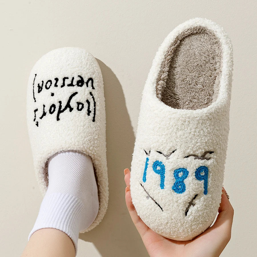 1989 Taylor's Version Preppy Aesthetic Cozy Slippers