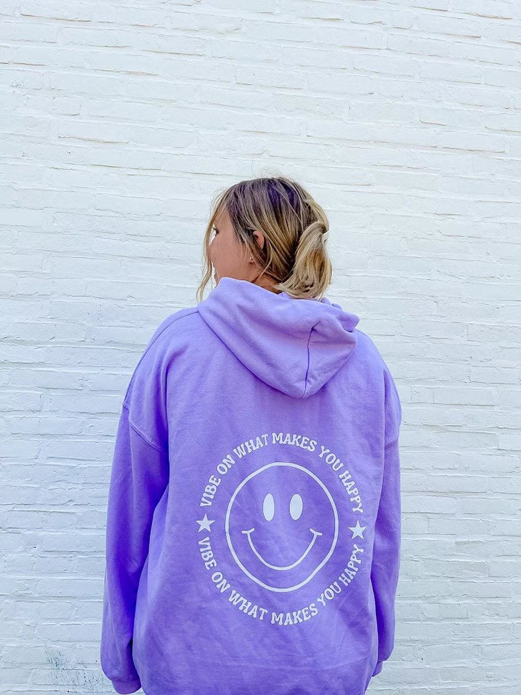 What Makes You Happy Face Preppy Aesthetic Smiley Face Hoodie