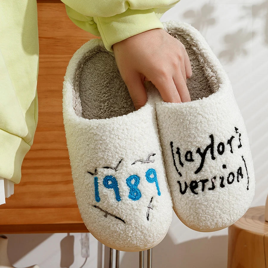 1989 Taylor's Version Preppy Aesthetic Cozy Slippers