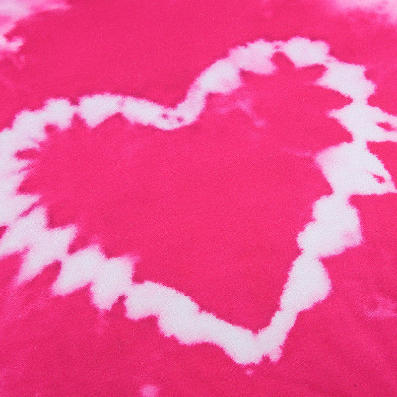 Tie Dye Pink Heart Print Sweatshirt